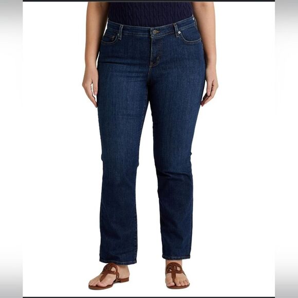 Lauren Ralph Lauren Plus size dark wash jeans size 16 inseam 30 inches - Picture 1 of 8